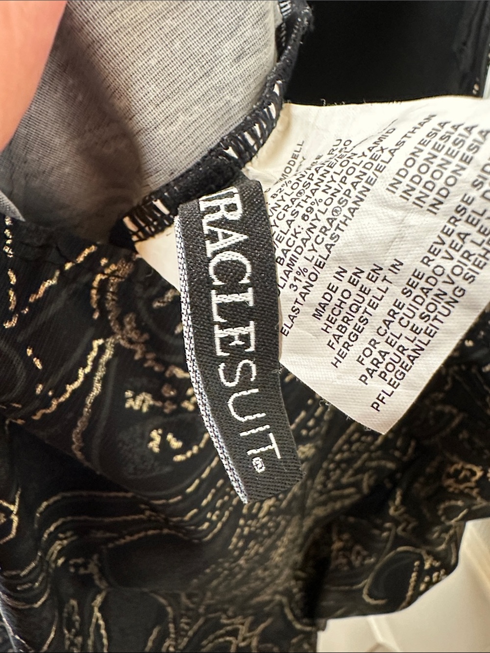 Miraclesuit Black One-Piece Swimsuit with Metallic Paisley Accents - Picture 8 of 8